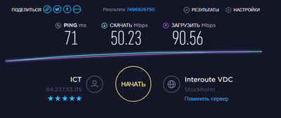 Скорость во время просадок до Стокгольма.